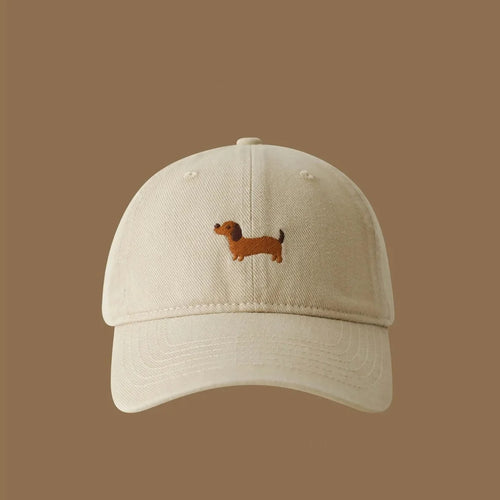 Basicos ® Gorra de béisbol con bordado de perro salchicha